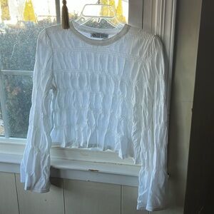 White crop bell sleeves